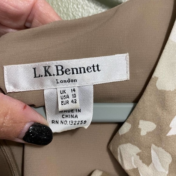 L.K. Bennett Flower Print Dress, Size 10 - Picture 6 of 6